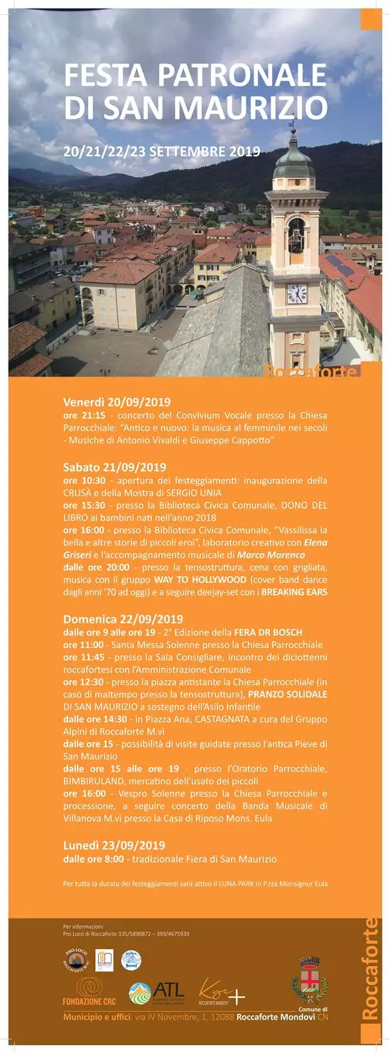 Locandina Festa Patronale di San Maurizio 2019